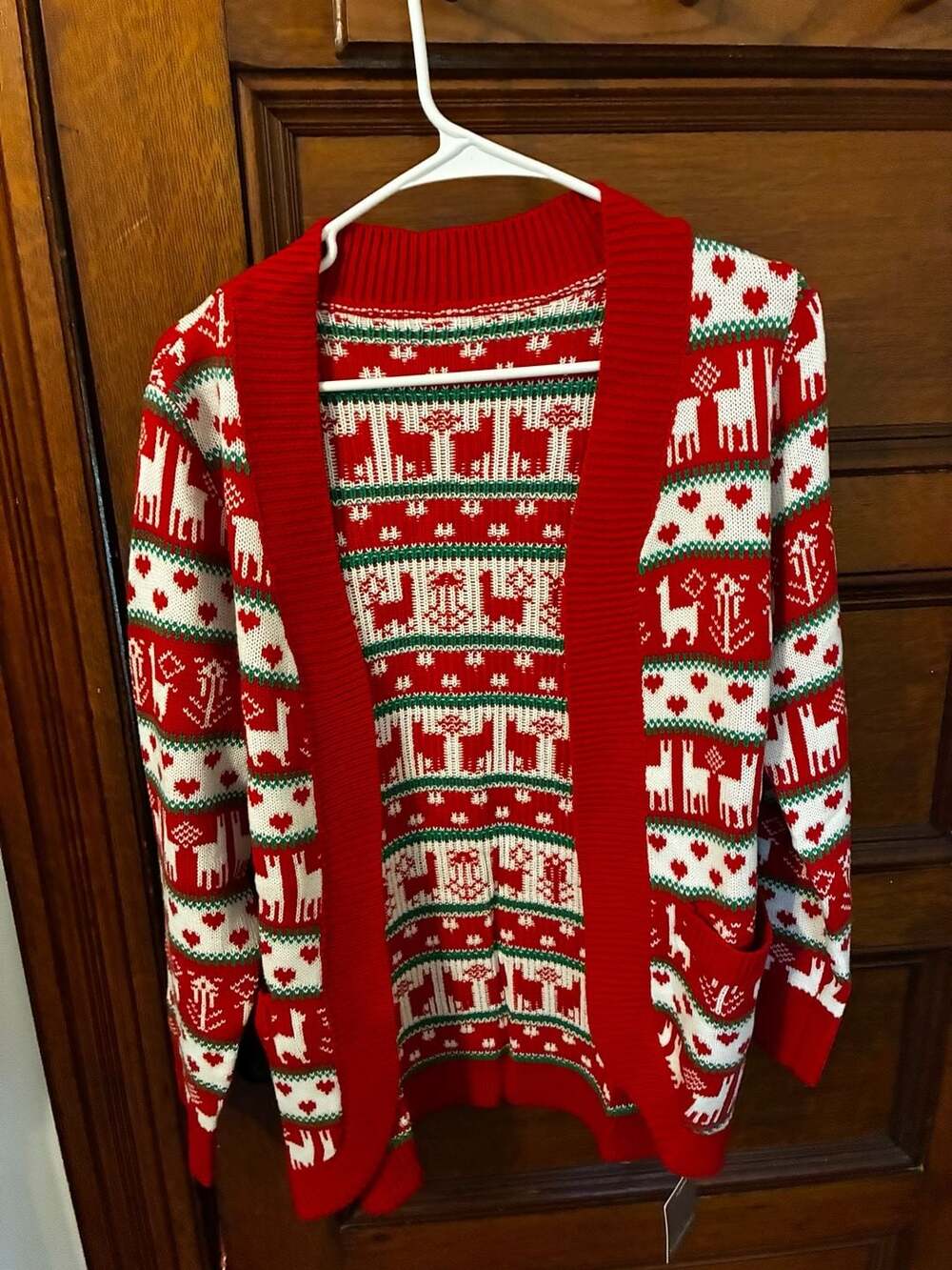 Yesfashion Women's Christmas Holiday Ugly Cardigan Open Front Knit Sweater
